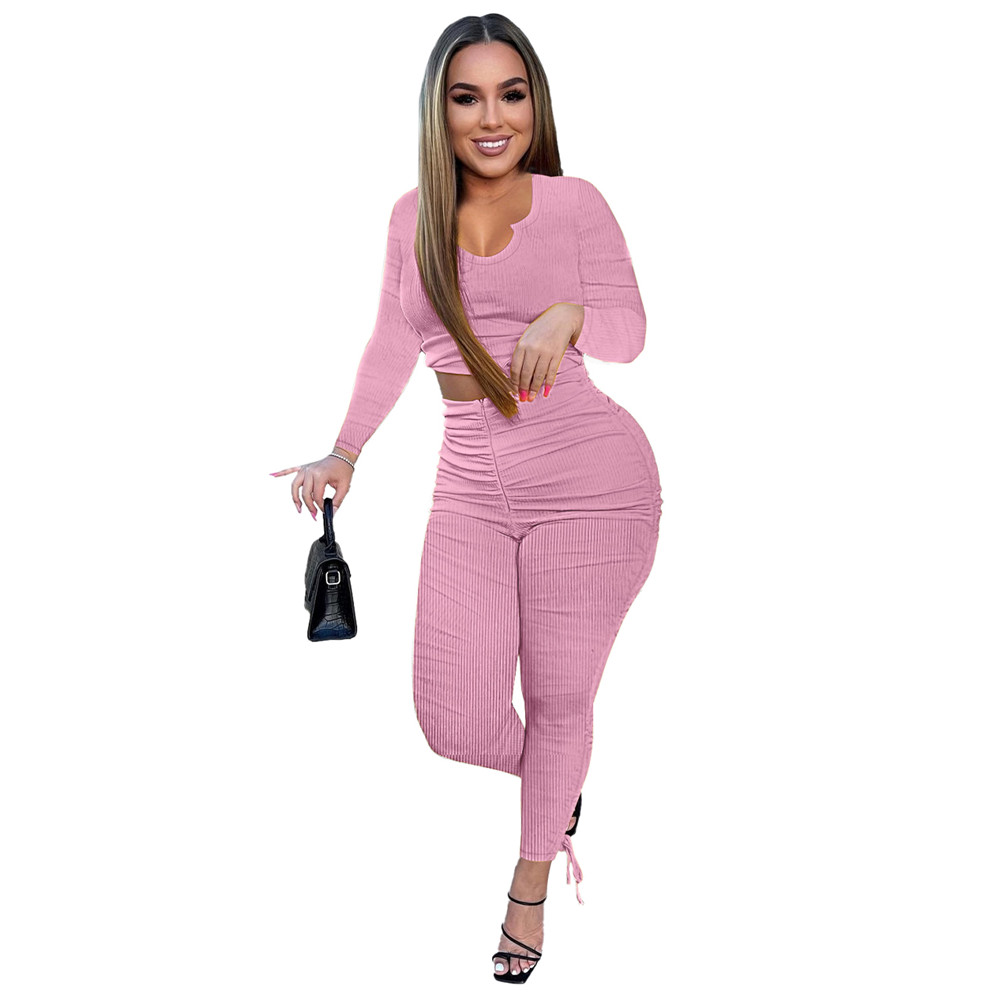 Designer Spring Clothes Women Tracksuits Plus size 2XL Outfits Long Sleeve Pullover Top and Pants Casual Solid Sportswear Outwork Sweatsuits Sports Su
