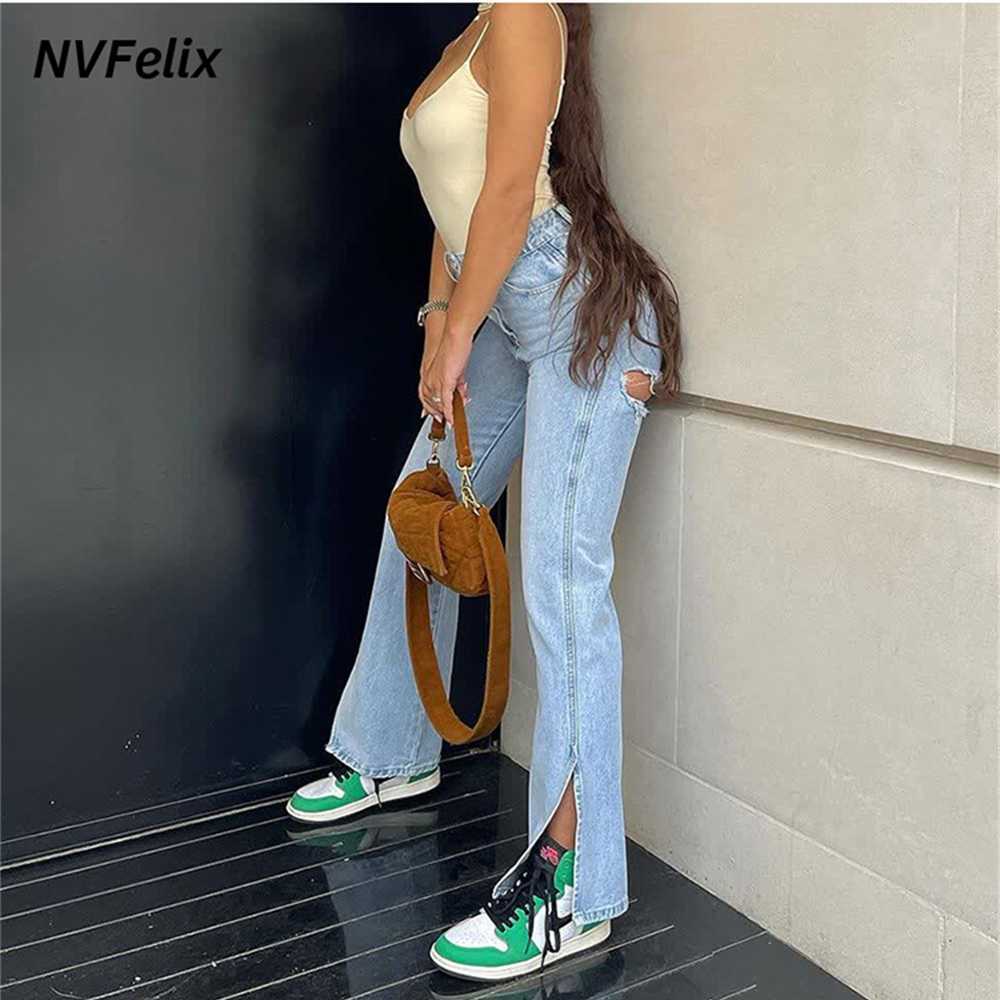 Women Jeans Designer 2023 New High Waist Stretch Perforated Leg Slit Denim Trousers For Women, Light blue
Women Jeans Designer 2023 New High Waist Stretch Perforated Leg Slit Denim Trousers For Women, Light blue