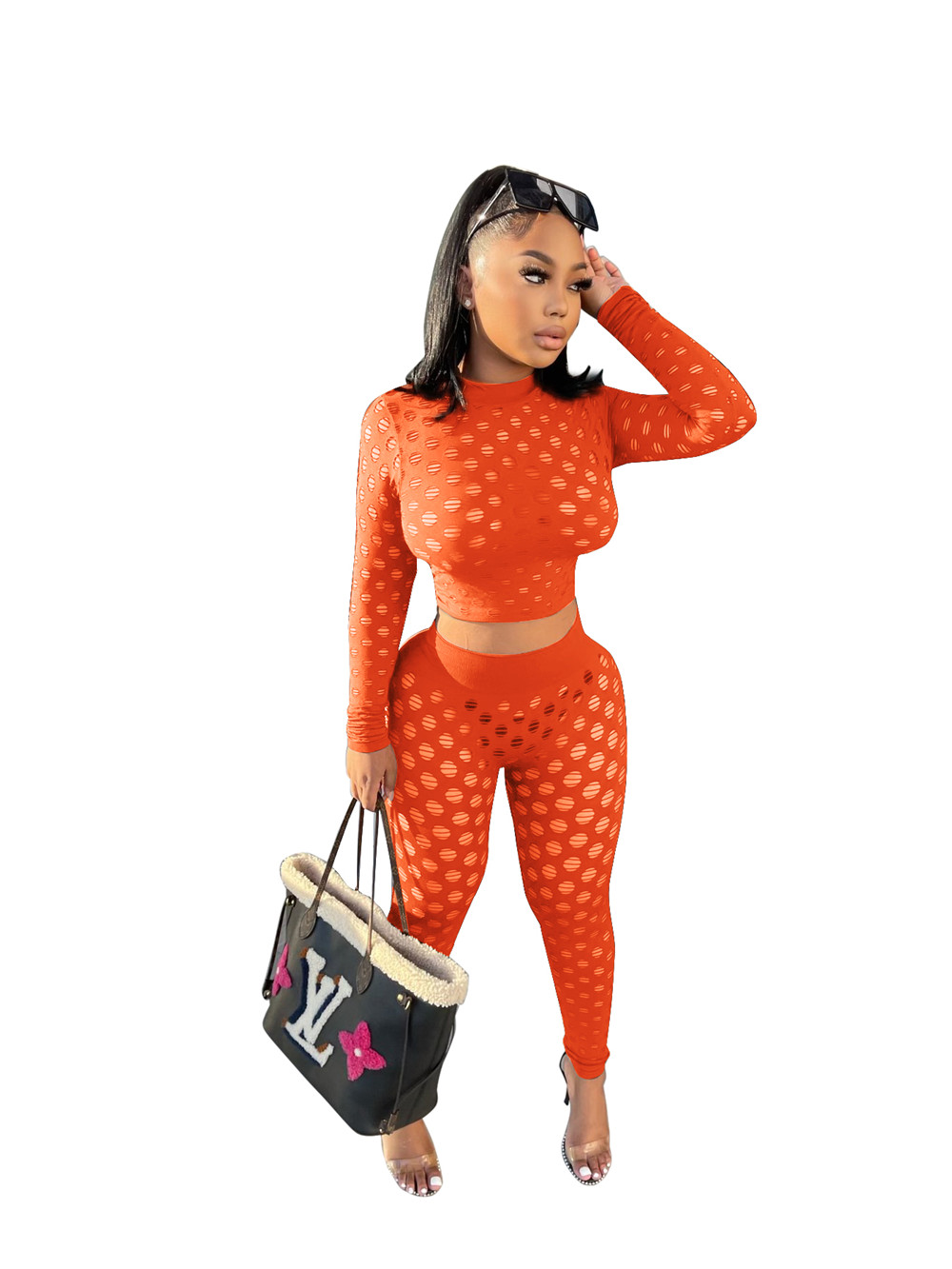 Designer Fall Winter Outfits Women Tracksuits Two Piece Sets Ripped Sportswear Long Sleeve Pullover Shirt and Pants Casual Holes Sweatsuits Sports sui