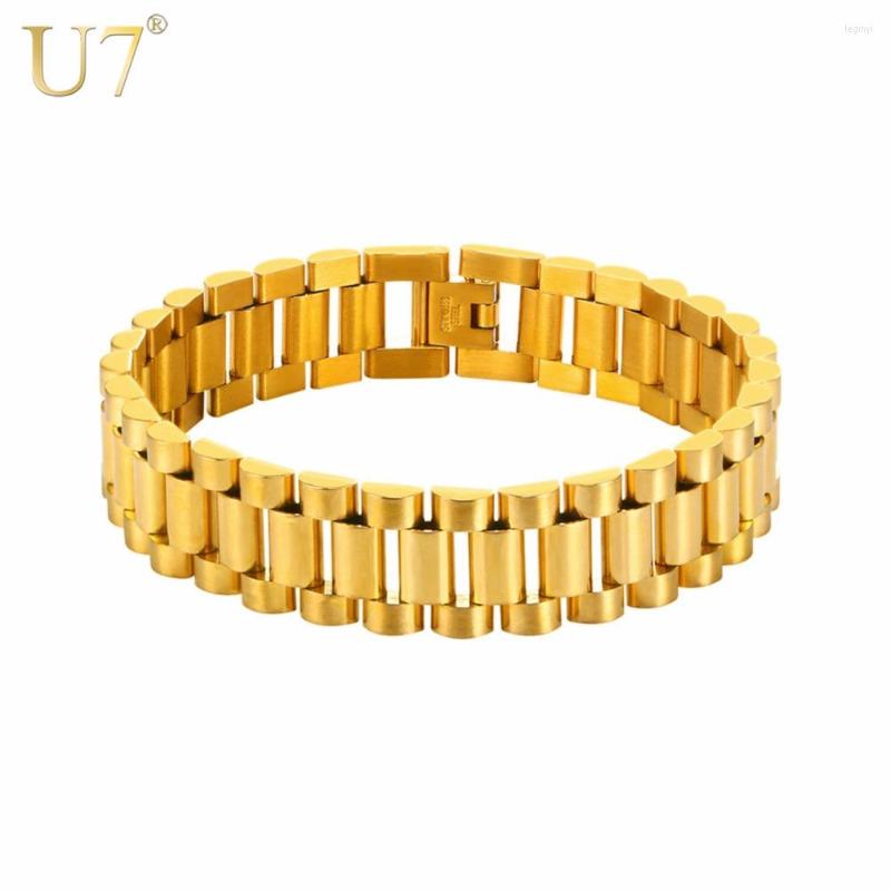 Link Bracelets U7 Men Cool Bracelet With Chain Detaching Device Stainless Steel 15MM Wide Wristband Father's Day Gift H1049
Link Bracelets U7 Men Cool Bracelet With Chain Detaching Device Stainless Steel 15MM Wide Wristband Father's Day Gift H1049