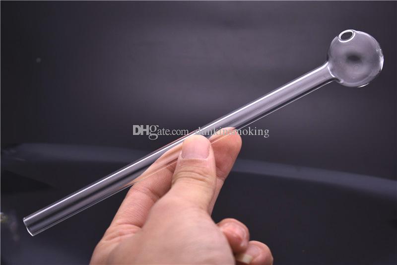 newest 8 inch large glas oil burner pipe Glass Tube Oil Pipe Nail Glass Oil Pipe Thick Clear hand smoking pipes 30mm ball 10mm tube dia