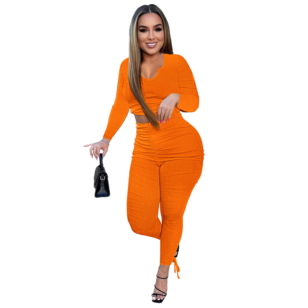 Designer Spring Clothes Women Tracksuits Plus size 2XL Outfits Long Sleeve Pullover Top and Pants Casual Solid Sportswear Outwork Sweatsuits Sports Su