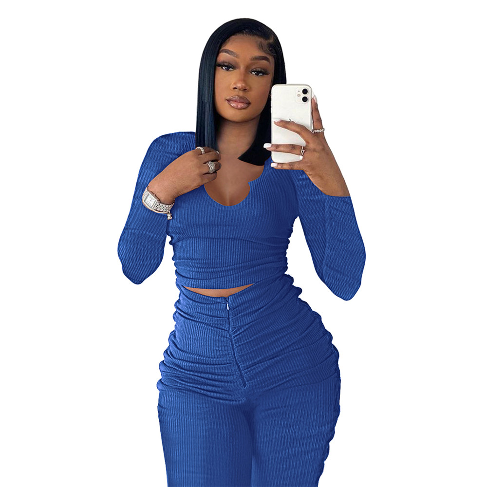 Designer Spring Clothes Women Tracksuits Plus size 2XL Outfits Long Sleeve Pullover Top and Pants Casual Solid Sportswear Outwork Sweatsuits Sports Su