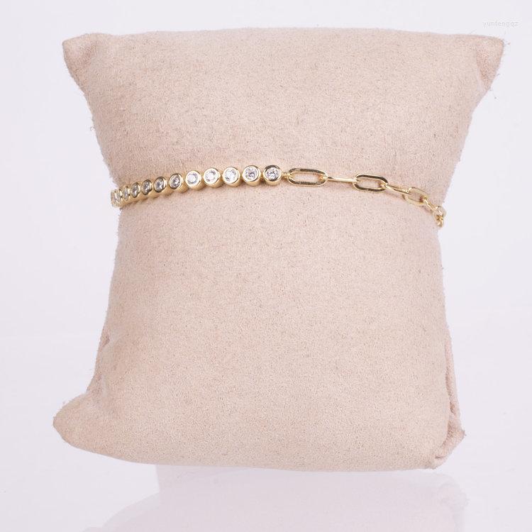 Charm Bracelets Paper Clip With Bezel Tennis Chain Bracelet For Women Girl Top Quality Gold Color 5A CZ Jewelry Drop
Charm Bracelets Paper Clip With Bezel Tennis Chain Bracelet For Women Girl Top Quality Gold Color 5A CZ Jewelry Drop