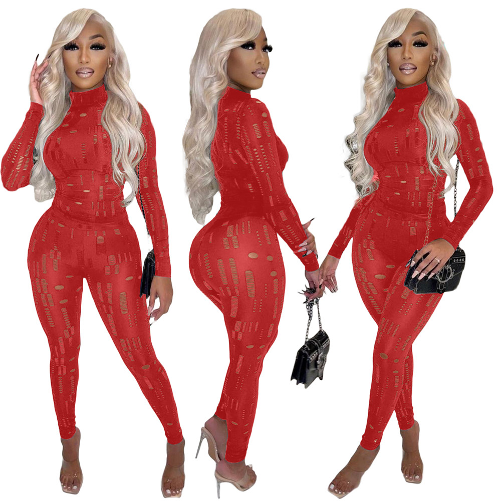Designer Fall Winter Outfits Women Tracksuits Two Piece Sets Ripped Sweatsuits Long Sleeve Pullover Top and Pants Casual Outwork Sportswear Sports sui