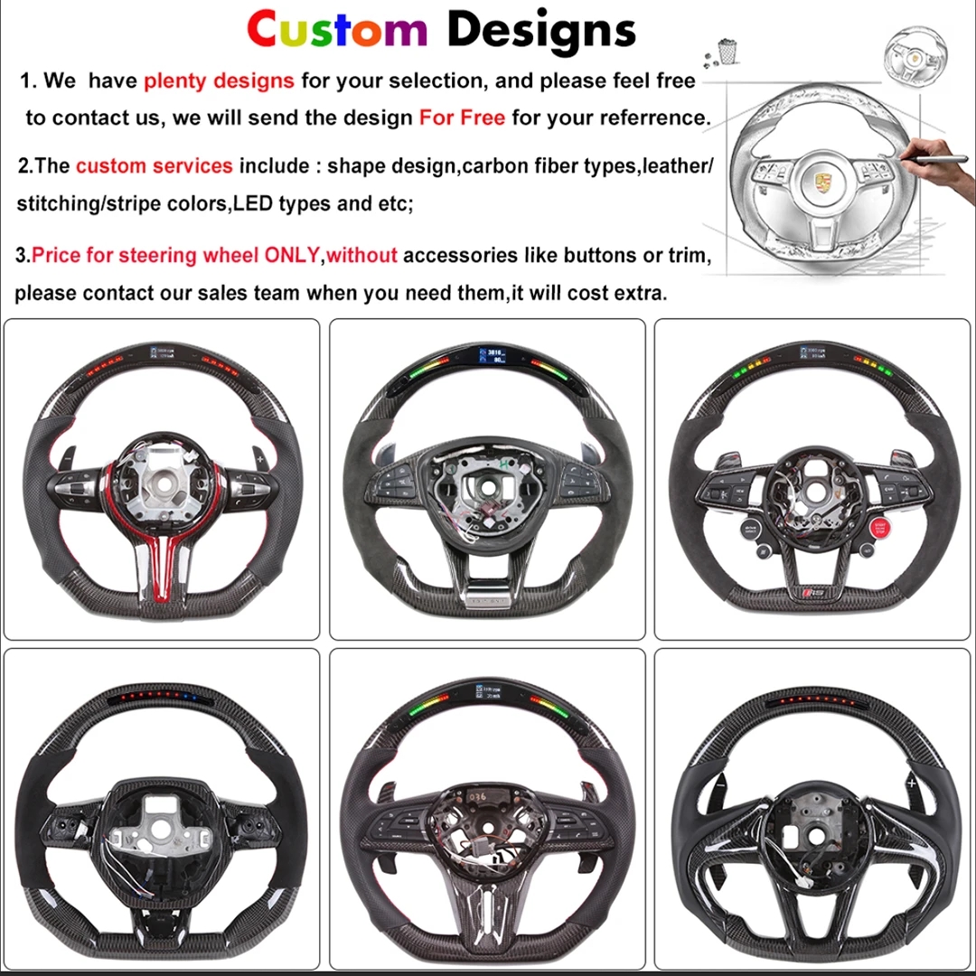 Customized Car Racing Sport Steering Wheels Fit for Hyundai Sonata Carbon Fiber Leather