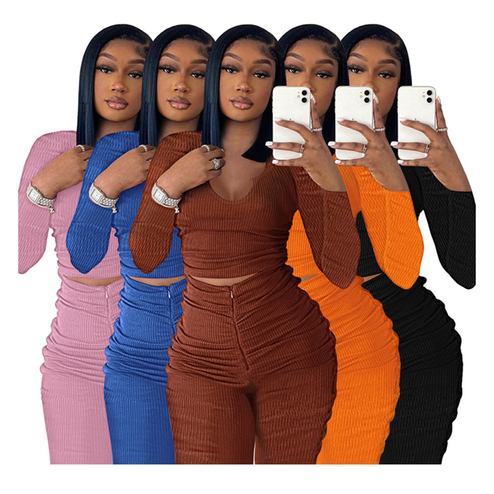 Designer Spring Clothes Women Tracksuits Plus size 2XL Outfits Long Sleeve Pullover Top and Pants Casual Solid Sportswear Outwork Sweatsuits Sports Su
