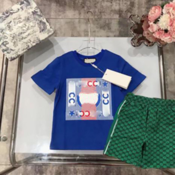 2-10 Years Kids Designer Clothing Sets T-Shirt Pants Set Cotton Clothing baby Boys girl Fashion Brand Children Short sleeve shorts AAA