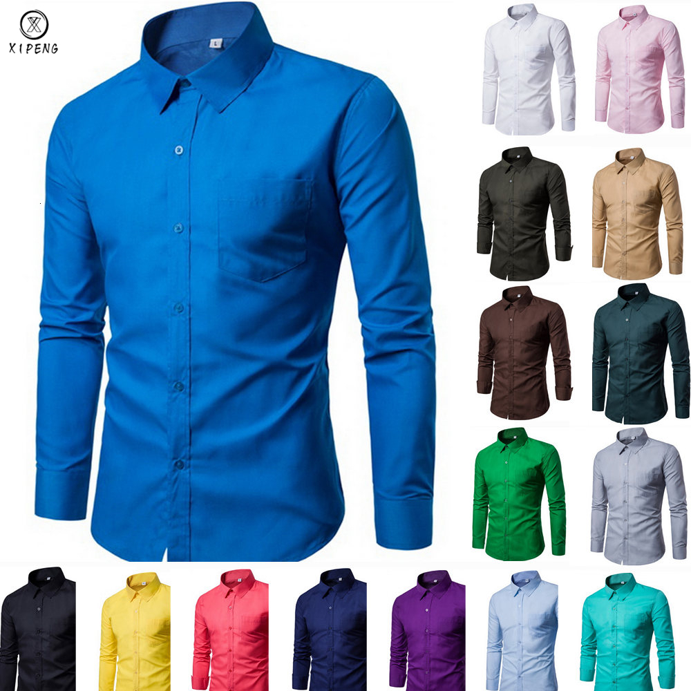 Mens Casual Shirts Men Dress Shirt Long Sleeve Slim Fit Man Designer High Quality Solid Male Clothing Business No Pocket 230130, Dark green
Mens Casual Shirts Men Dress Shirt Long Sleeve Slim Fit Man Designer High Quality Solid Male Clothing Business No Pocket 230130, Dark green