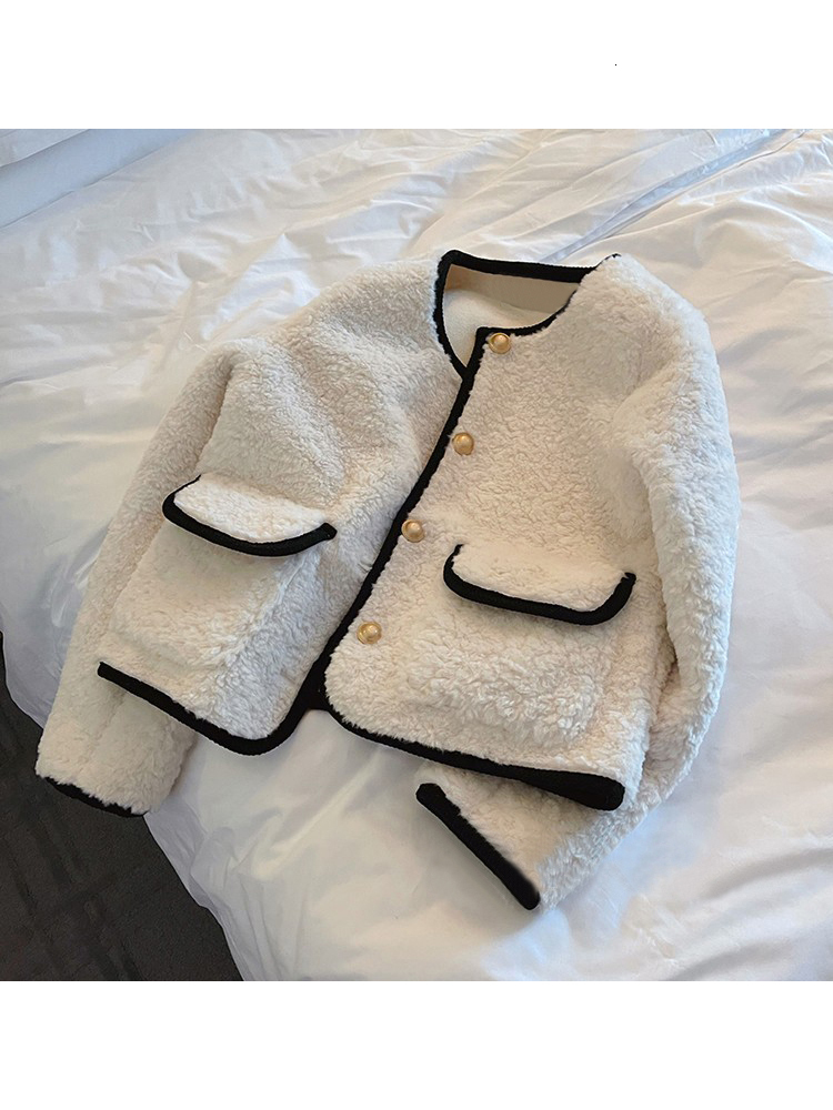 Women's Jackets Women's Blends Wool Coats Casual Fashion All-match Korean Style Outwear Long Sleeve Warm Furry Jackets Spring 230130