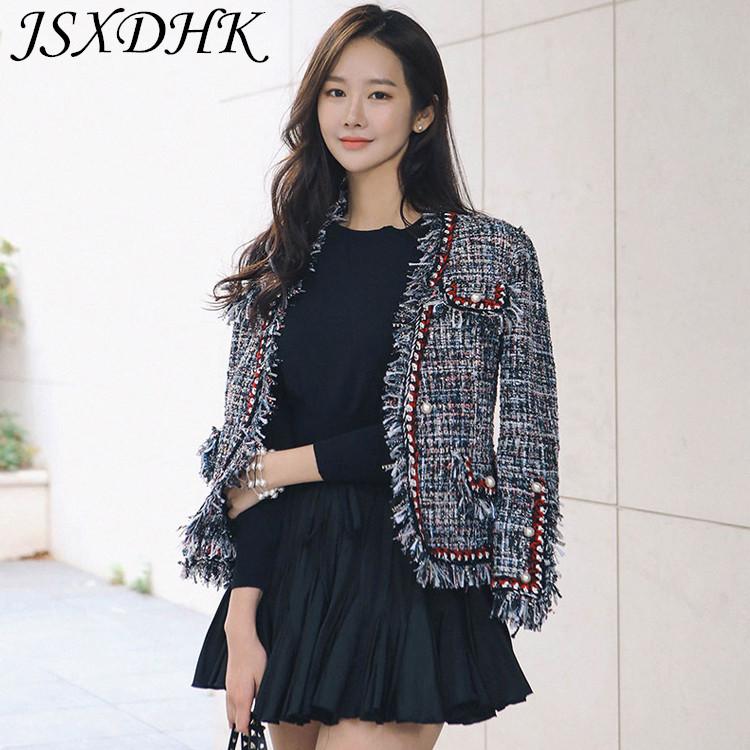 Women' Jackets JSXDHK Runway High Quality Women Tassel Pearl Outerwear 2023 Autumn Winter Tweed Thick Weave Long Sleeve Female Jacket Coat, Black
Women' Jackets JSXDHK Runway High Quality Women Tassel Pearl Outerwear 2023 Autumn Winter Tweed Thick Weave Long Sleeve Female Jacket Coat, Black