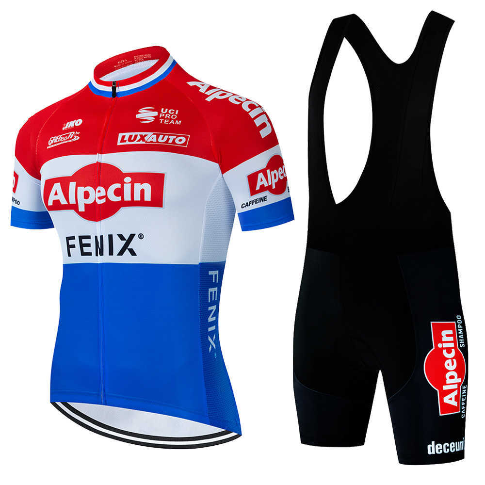 Jersey Sets 2023 ALPECIN Men Cycling Set Bike Clothing Breathable Anti-UV Bicycle Suits Wear Bib Short Sleeve JerseyClothes Z230130