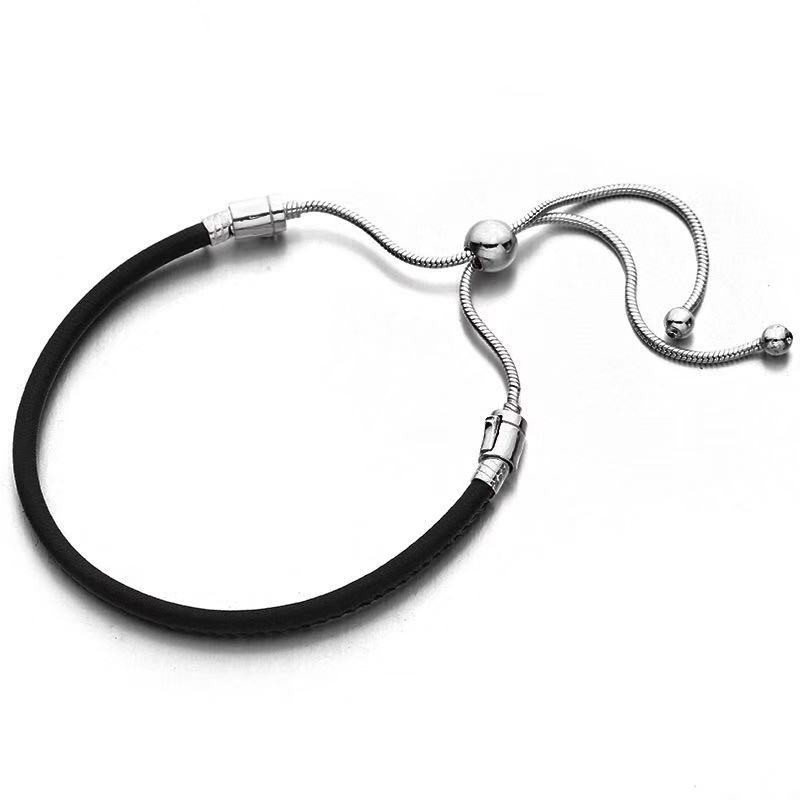 New Popular 925 Sterling Silver Beaded DIY Basic Snake Bone Bracelet Retraction Adjustment Bracelet Female Beads