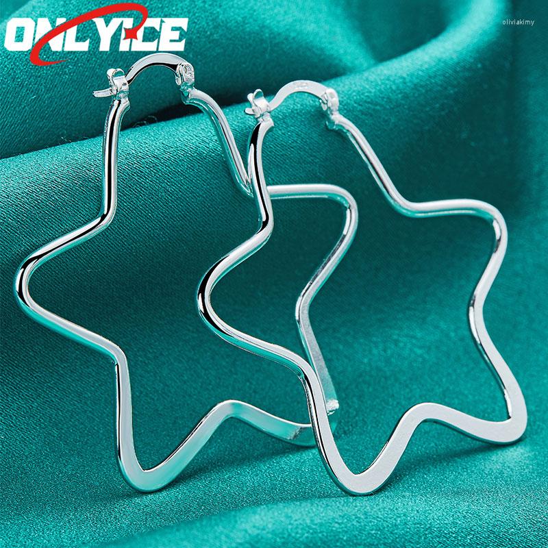 Hoop Earrings 925 Sterling Silver Large Pentagram Women Fashion Glamour Christmas Party Wedding Engagement Jewelry
Hoop Earrings 925 Sterling Silver Large Pentagram Women Fashion Glamour Christmas Party Wedding Engagement Jewelry