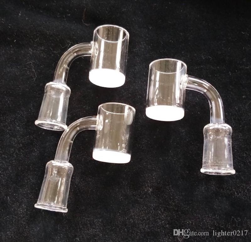 Hot flat top banger xl quartz banger 4mm bottom short neck 25mm OD 10mm 14mm 18mm Male Female domeless nails for dab rigNewest 25mm XL Quart