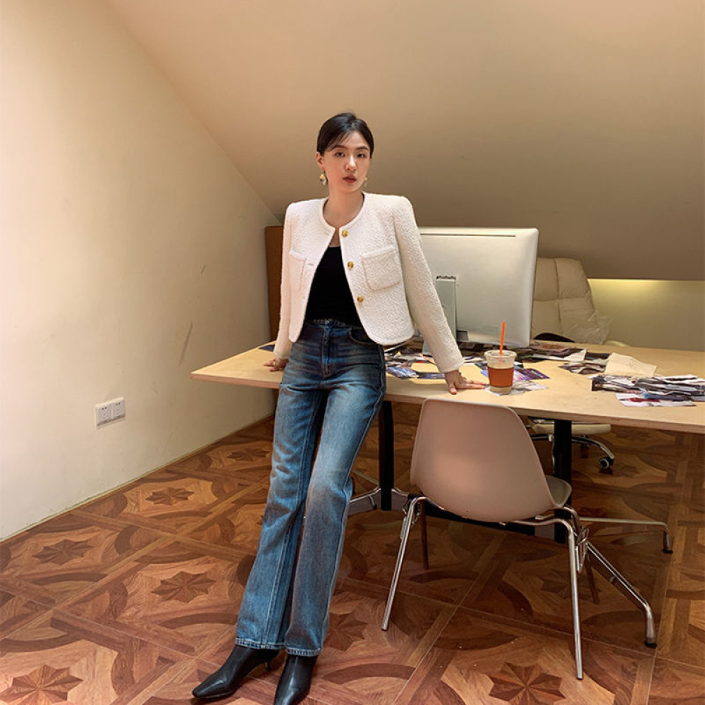 Women's Jackets Fashion High Quality Tweed Jackets Women Elegant Coats Spring Autumn Business Clothes Roupas Femininas 230130