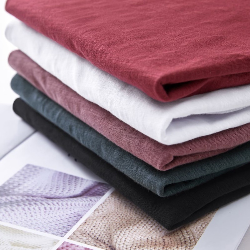 Women's TShirt TuangBiang Autumn Women Asymmetrical Hem Bamboo Cotton Burgundy Loose Tshirt Korean Crossed 2023 Long Sleeve Winter Tops 230130