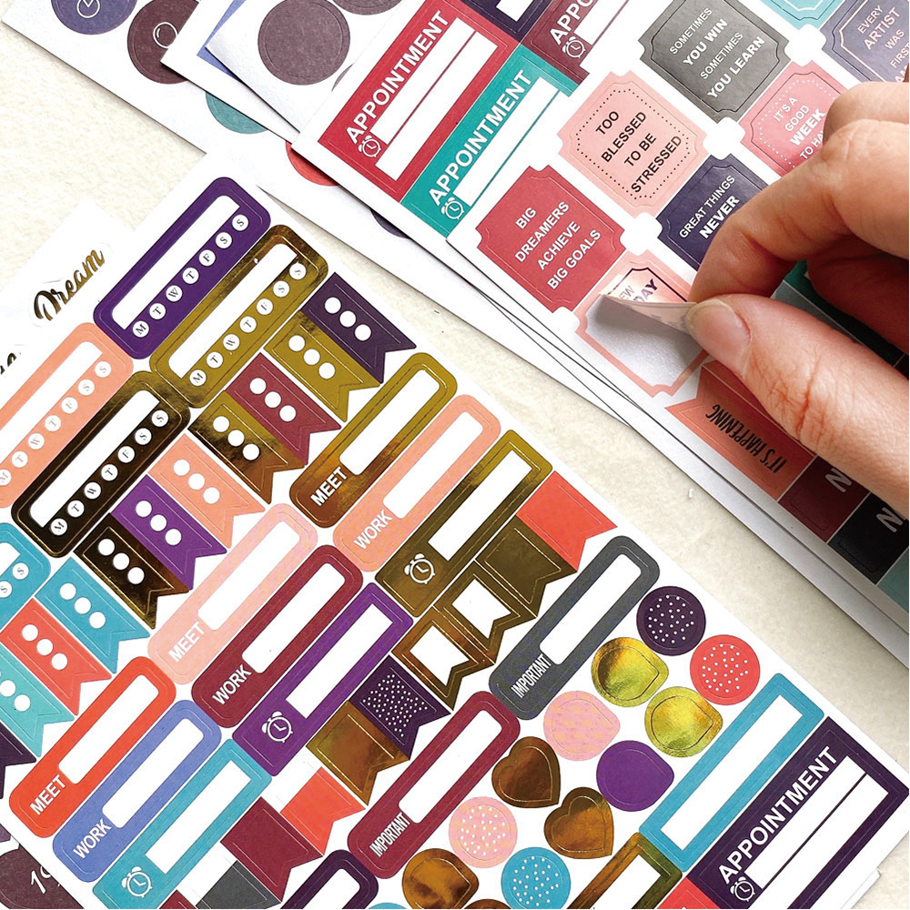 Adhesive Stickers 1748Pcs Planner for Diary Accessories Notebook DIY Material Scrapbooking Notebooks Stationery 230130