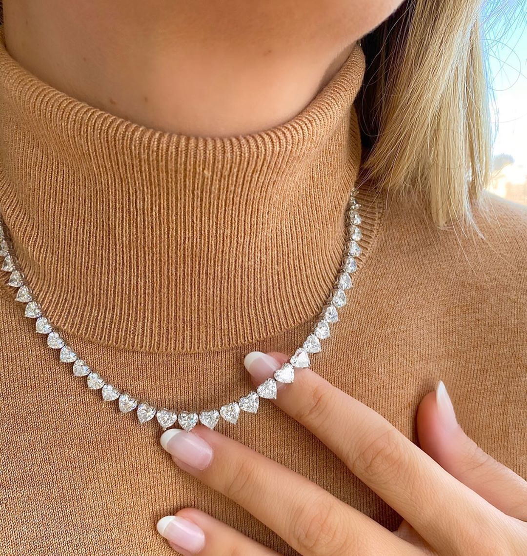 Chokers Wholesale 5A heart shape CZ iced out bling cz tennis necklace for women girlfriend valentines gift fashion jewelry 230130