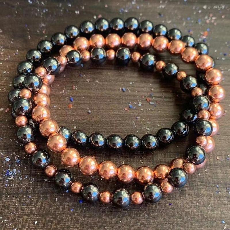 Link Bracelets MG1625 Genuine 6 Mm Copper & Magnetic Hematite Bracelet Healing Stone Stack Beaded Stimulates Energy Flow Jewelry
Link Bracelets MG1625 Genuine 6 Mm Copper & Magnetic Hematite Bracelet Healing Stone Stack Beaded Stimulates Energy Flow Jewelry