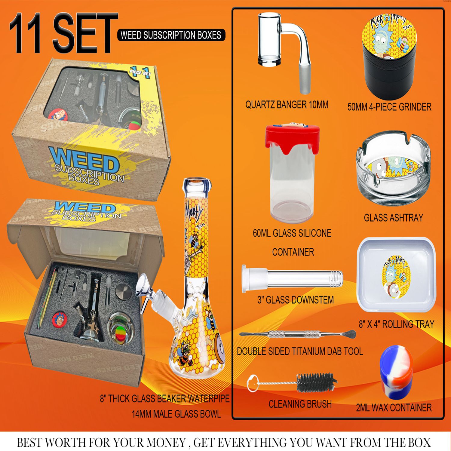 Glass bong hookah kit thick water pipe with herb grinder Storage tank rolling tray ashtray quartz banger Total 11 pieces accessories bongs set
Glass bong hookah kit thick water pipe with herb grinder Storage tank rolling tray ashtray quartz banger Total 11 pieces accessories bongs set