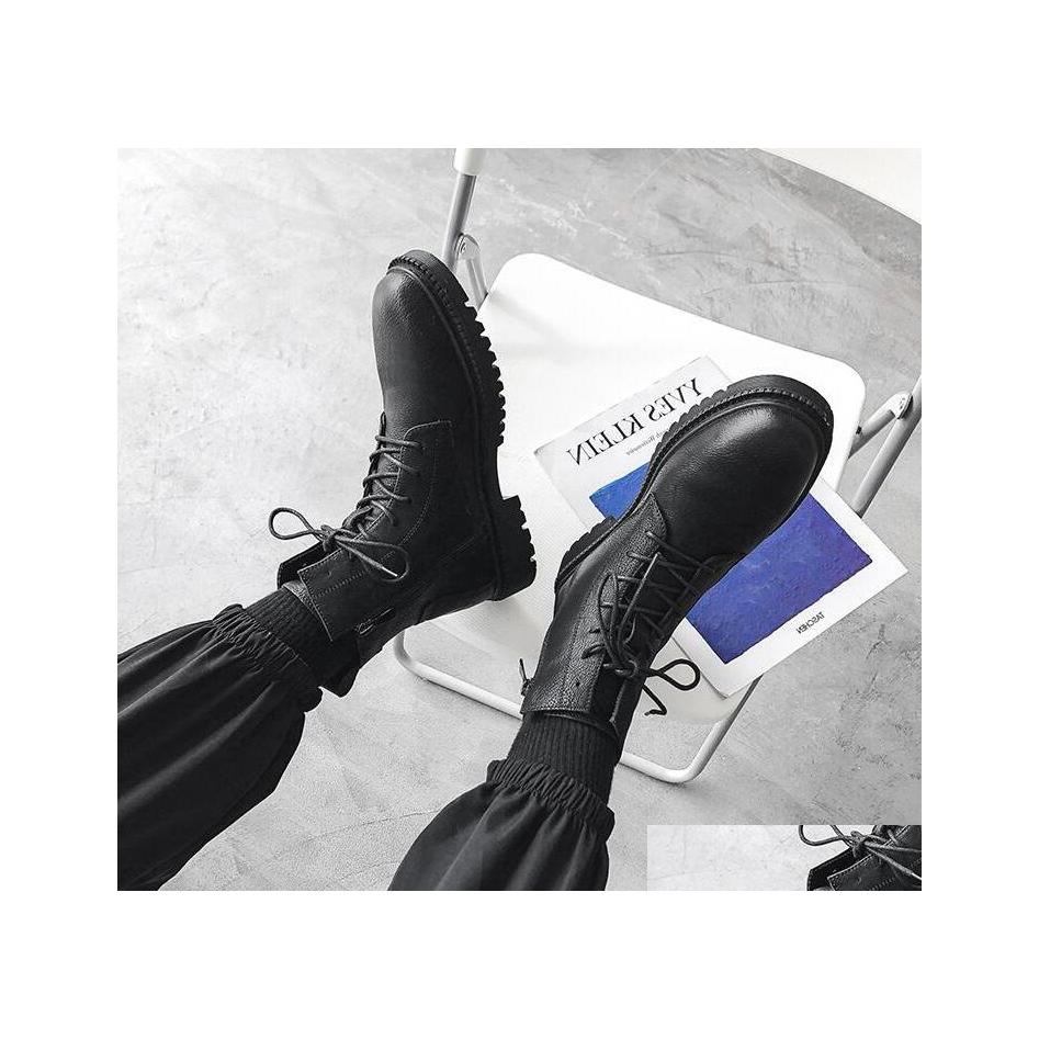 Boots Men Winter Lerther Botties Soft Side Zipper High Top Cool Black Mens Boot Fashion Motorcycle Style Size 4045 04 Drop Delivery Dhgld, 1 40-45
Boots Men Winter Lerther Botties Soft Side Zipper High Top Cool Black Mens Boot Fashion Motorcycle Style Size 4045 04 Drop Delivery Dhgld, 1 40-45