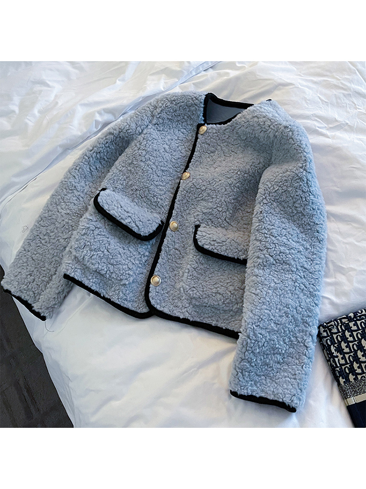 Women's Jackets Women's Blends Wool Coats Casual Fashion All-match Korean Style Outwear Long Sleeve Warm Furry Jackets Spring 230130