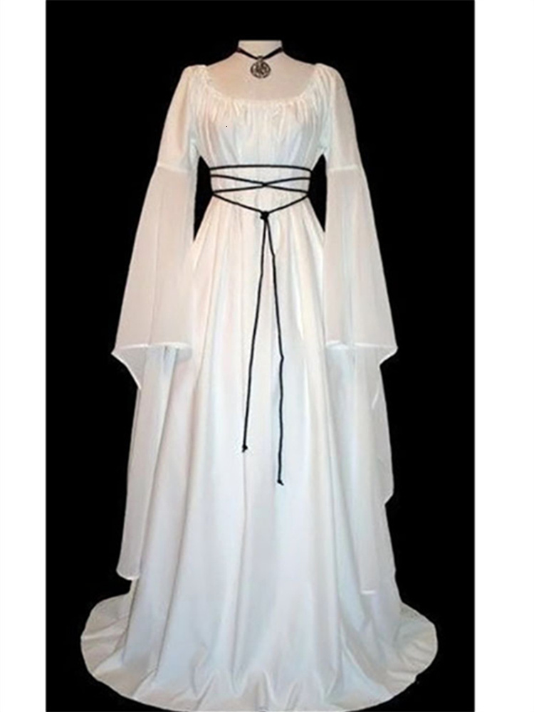Casual Dresses Vintage Style Women Medieval Gothic Floor Length Cosplay Retro Long Gown Woman Clothes 230130