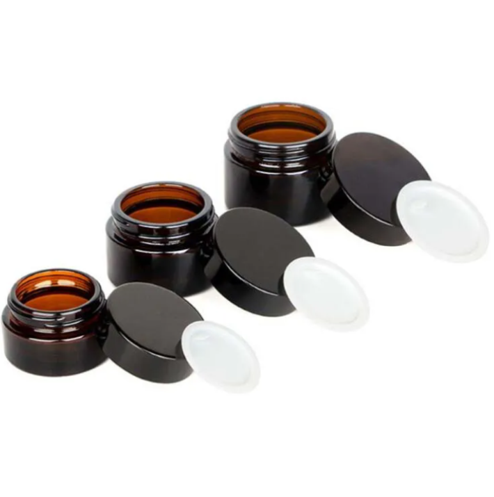 110PCS Amber Glass Cosmetic Jars Skincare Cream Bottle Jar Empty Refillable Bottles 5g-100g Diy Mini Makeup Storage Container with Gold Silver Black Lid Cap and Inner
110PCS Amber Glass Cosmetic Jars Skincare Cream Bottle Jar Empty Refillable Bottles 5g-100g Diy Mini Makeup Storage Container with Gold Silver Black Lid Cap and Inner