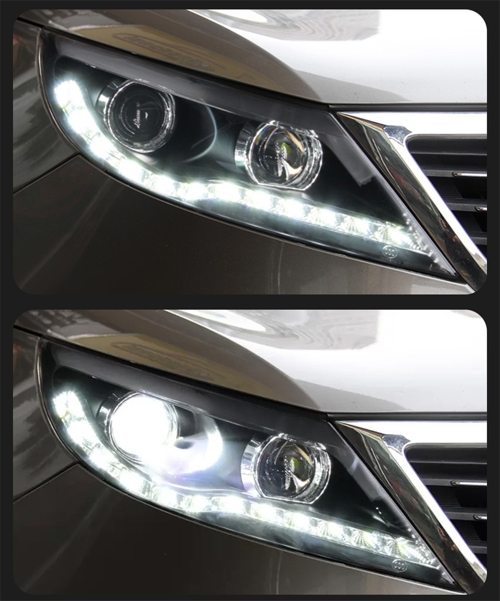 Head Lights LED Style Replacement DRL Daytime lights For KIA Sportage R 2010-2014 Turn Signal Headlights
