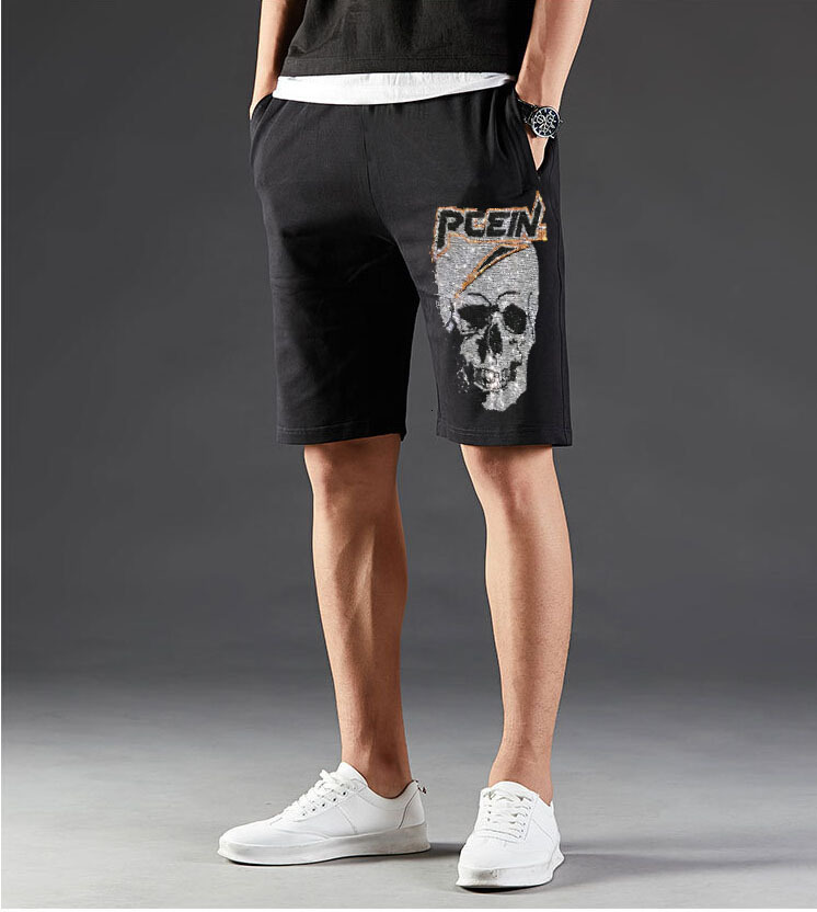 Men's Shorts Summer Casual Skull Men Straight Male Fashion Cotton Beach Short drill Plus Size 4XL 230130