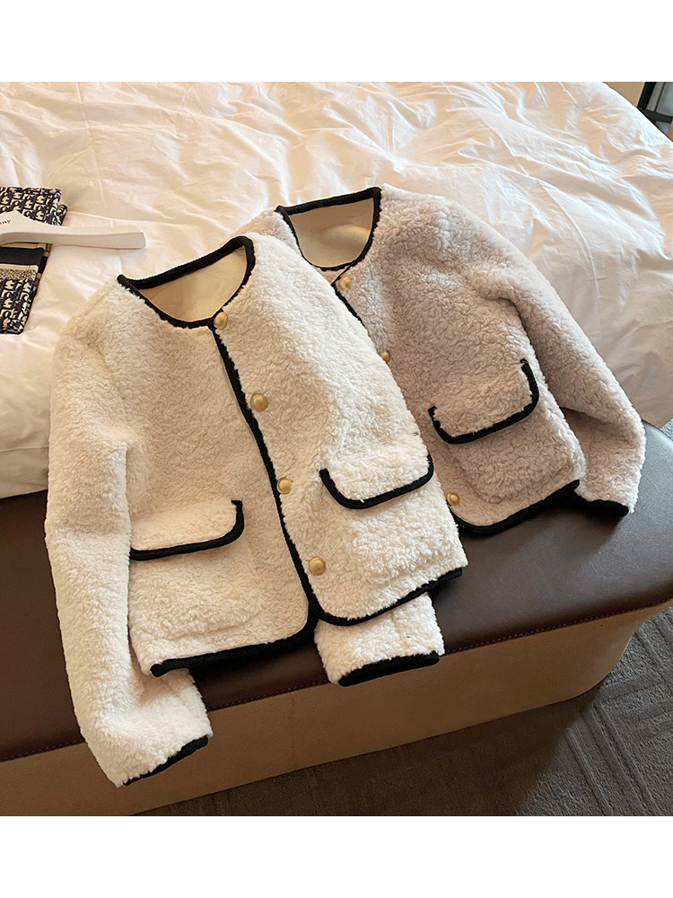 Women's Jackets Women's Blends Wool Coats Casual Fashion All-match Korean Style Outwear Long Sleeve Warm Furry Jackets Spring 230130