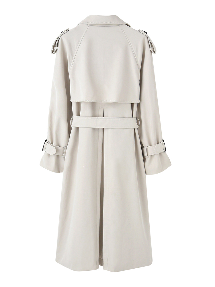 Women's Trench Coats Fashion Double-Breasted Women Trench Coat Long Belted Slim Lady Duster Coat Cloak Female Outerwear Spring Autumn Clothes 230