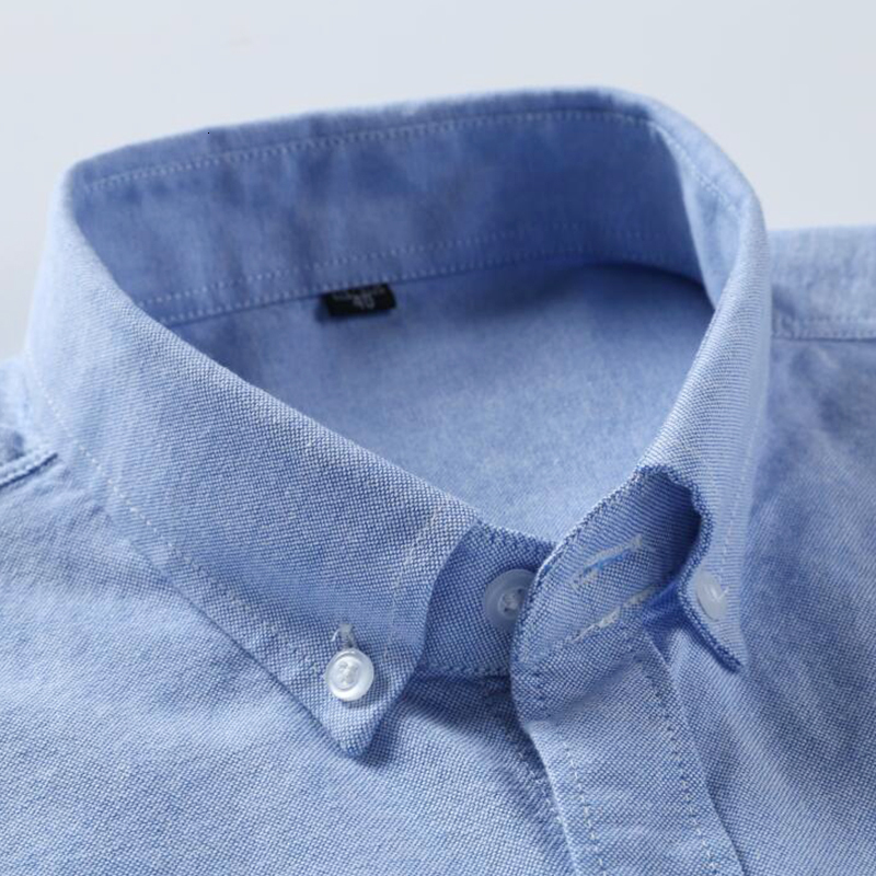 Men's Casual Shirts 100% Cotton Oxford Long Sleeve Embroidered Horse Without Pocket Solid Yellow Dress Men Plus Size 5XL6XL 230130
