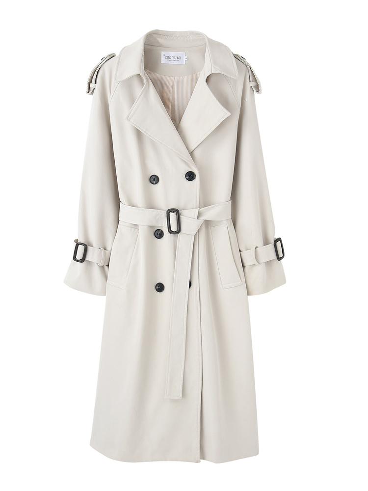 Women's Trench Coats Fashion Double-Breasted Women Trench Coat Long Belted Slim Lady Duster Coat Cloak Female Outerwear Spring Autumn Clothes 230