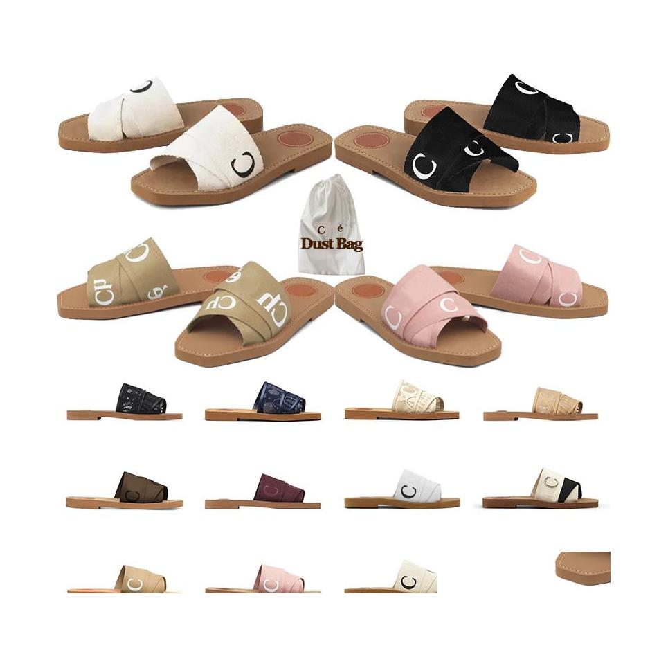 Slippers Designer Canvas Women Woody Mes Flat Snadals Rubber Slides White Black Lace Lettering Fabric Womens Summer Beach Outdoor Sh Dhdq3, 10
Slippers Designer Canvas Women Woody Mes Flat Snadals Rubber Slides White Black Lace Lettering Fabric Womens Summer Beach Outdoor Sh Dhdq3, 10