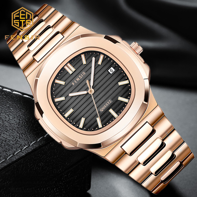 Wristwatches Nautilus Sport Men Watches Fashion High-grade Golden Steel Band Quartz Creative Wristwatch Male Gift Montre Homme Zegarek Meski 230130