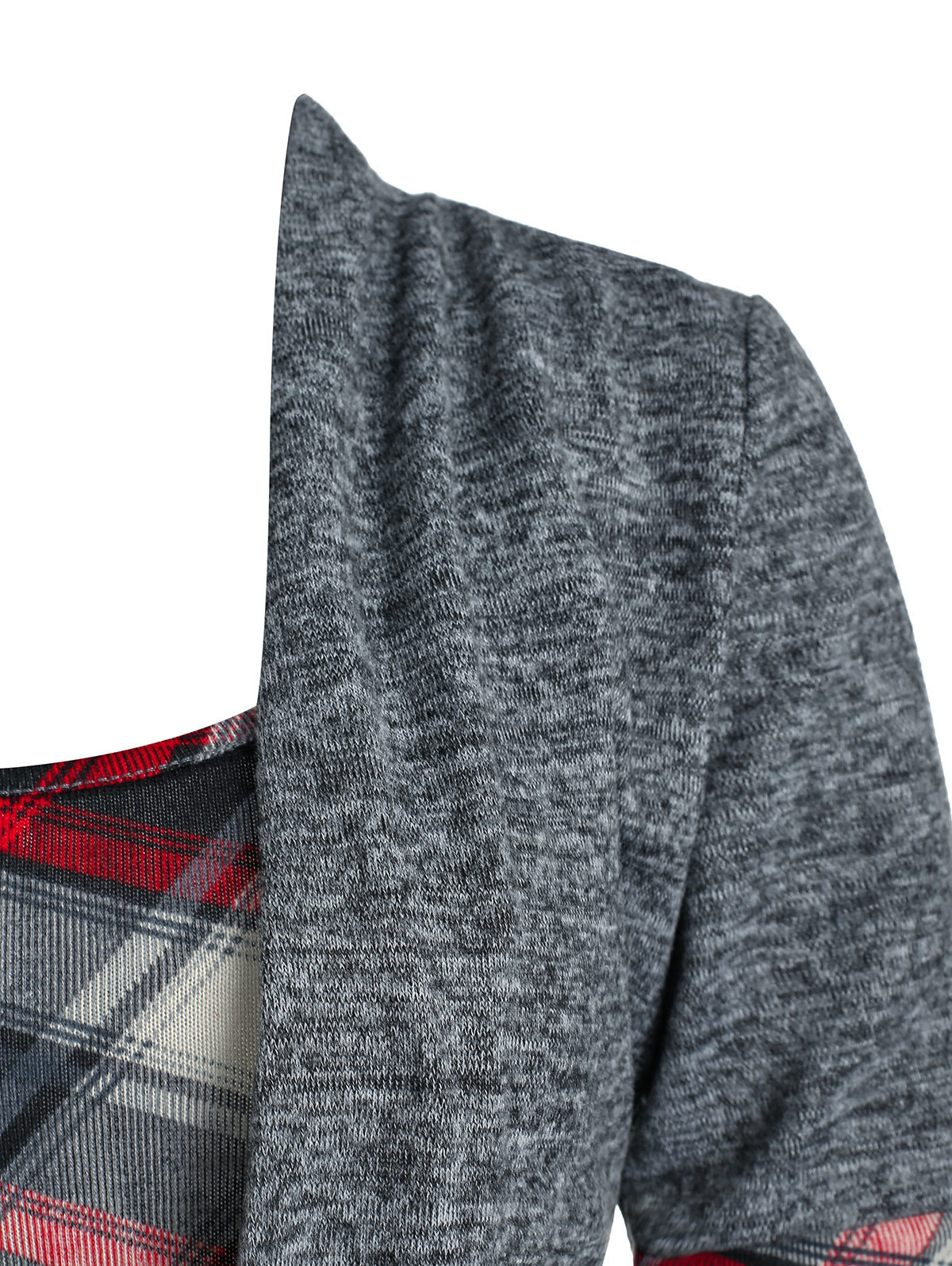 Women's TShirt Plaid Print Cinched Heathered Faux et Tshirt Women 2 In 1 Tee Twofer Long Sleeve T Shirts 230130