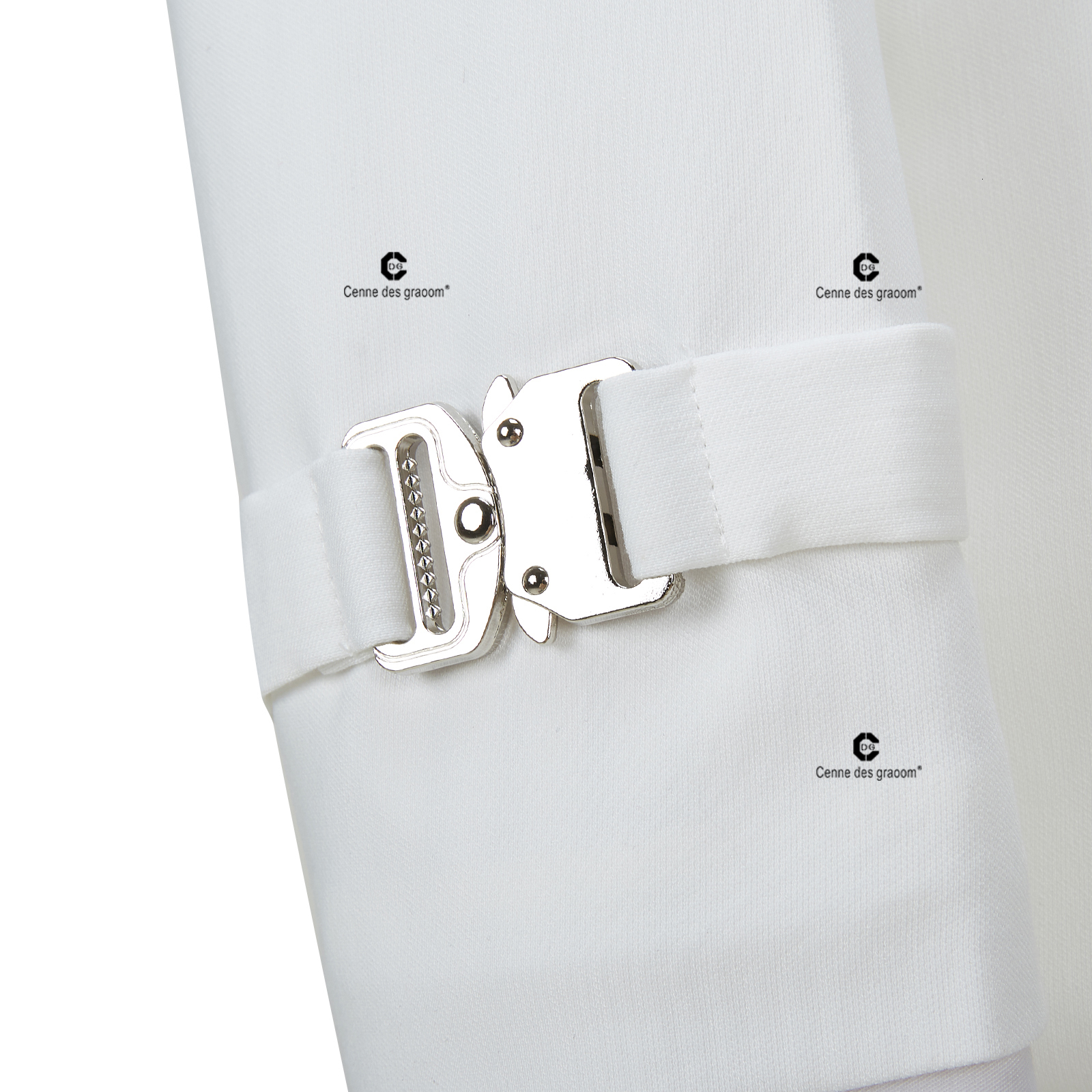 Men's Suits Blazers Cenne Des Graoom Summer White Blazer Jacket Pants Set Suits For Men Metal Side Release Buckle Wedding Party Prom Dress 230130