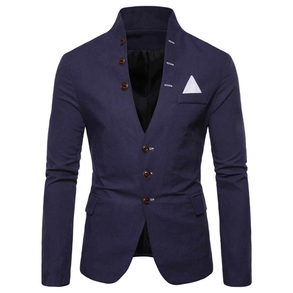 Men's Suits Blazers Men Sl-im Fits Social Blazer Summer Autumn Fashion Solid Wedding Dress Jacket Men Casual Business Male Suit Jacket Blazer Gen