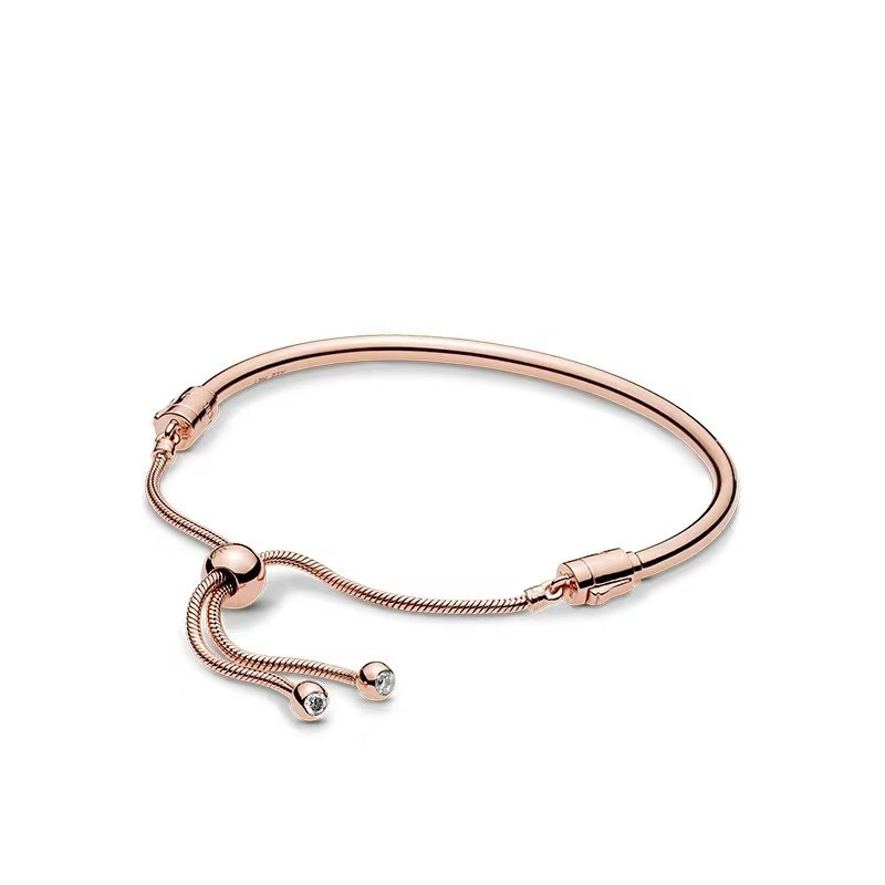 New Popular 925 Sterling Silver Beaded DIY Basic Snake Bone Bracelet Retraction Adjustment Bracelet Female Beads