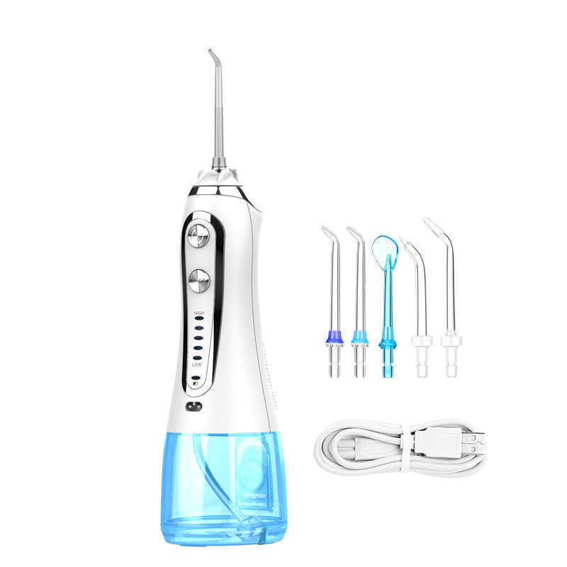 Oral Irrigators Other Hygiene 300ML Irrigator Water Flosser Jet for Cleaning Teeth Pulse Tooth Cleaner 6 Nozzles High Pressure Tool 221215