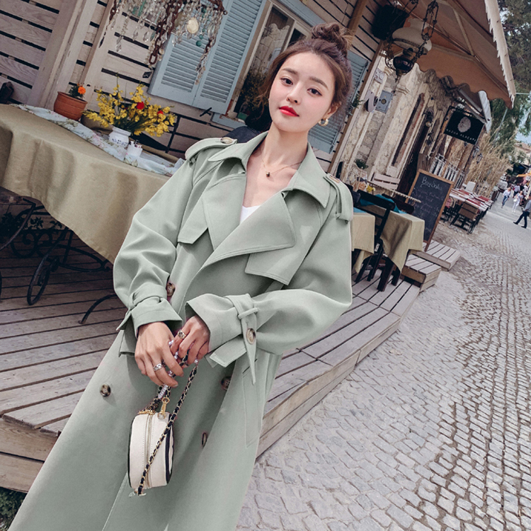 Women's Trench Coats Women Trench Coat Turn Down Collar Loose Style Women Long Trench Femme Women Oversized Coat Casaco Abrigo Streetwear 230130