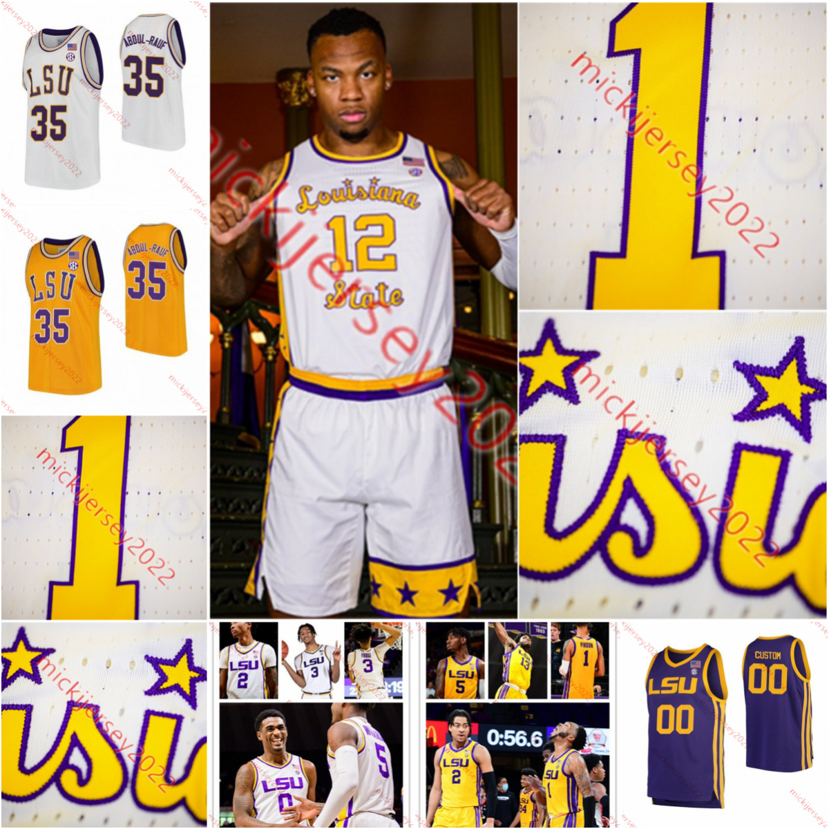 Custom Basketball Trendon Watford 24 Cameron Thomas 3 Tremont Waters 0 Naz Reid 4 Skylar Mays 10 Noah Thomas 15 Aundre Hyatt 11 Justice Williams Jersey, Purple
Custom Basketball Trendon Watford 24 Cameron Thomas 3 Tremont Waters 0 Naz Reid 4 Skylar Mays 10 Noah Thomas 15 Aundre Hyatt 11 Justice Williams Jersey, Purple