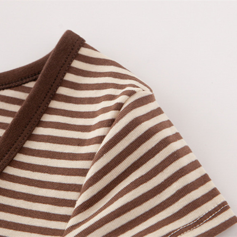 Women's TShirt PUWD Sweet Girls Striped Soft Cotton Tshirt Summer Fashion Ladies Slim O Neck Streetwear Tees Vintage Women Chic Tops 230130