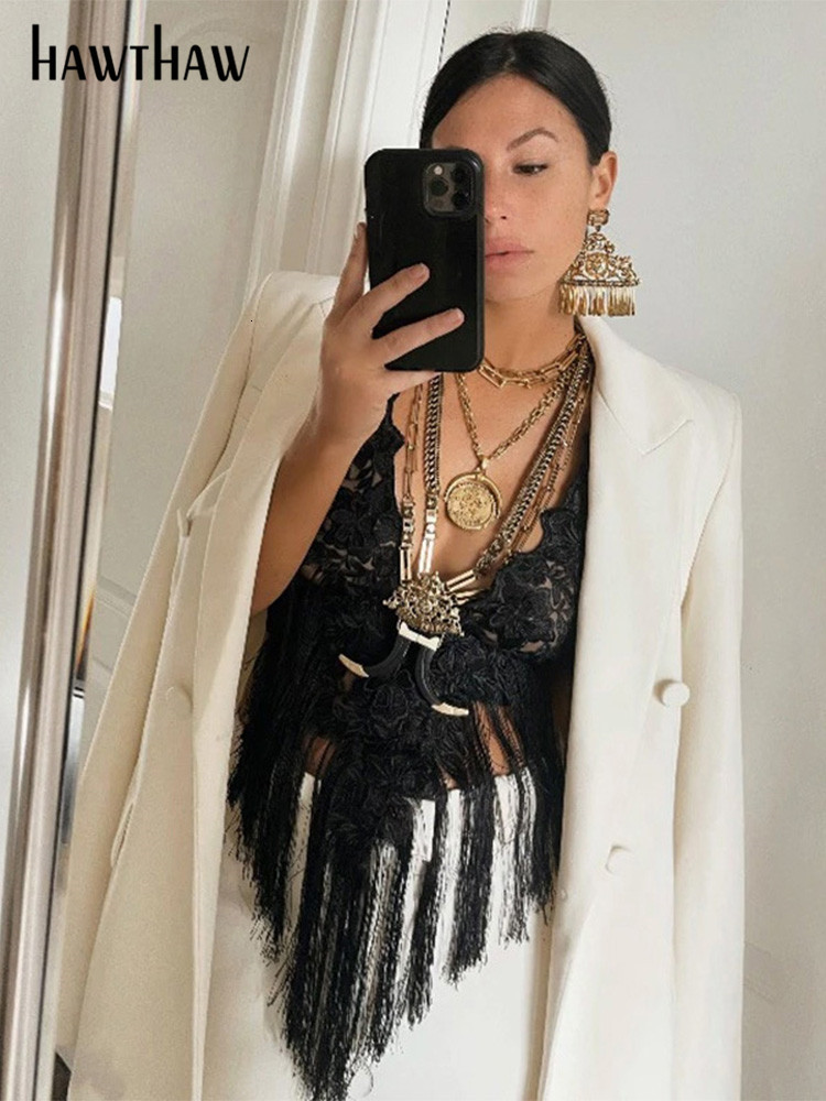 Women's TShirt Hawthaw Women Sexy Lace See Through V Neck Party Club Black T Shirt Tops Summer Clothes Wholesale Items For Business 230130