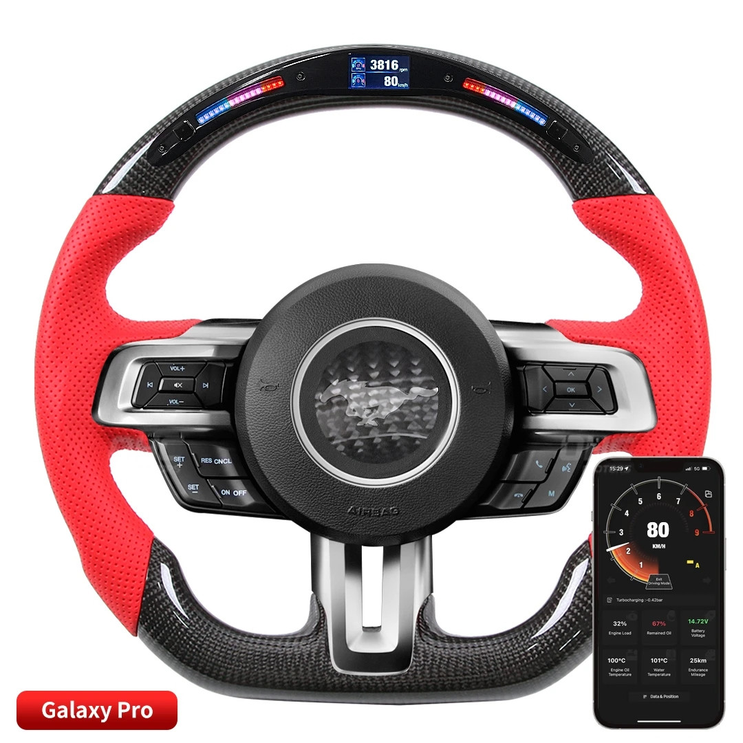 Auto Parts Mustang Steering Wheel for Ford Mustang 20 16-20 18 Carbon Fiber Steering System