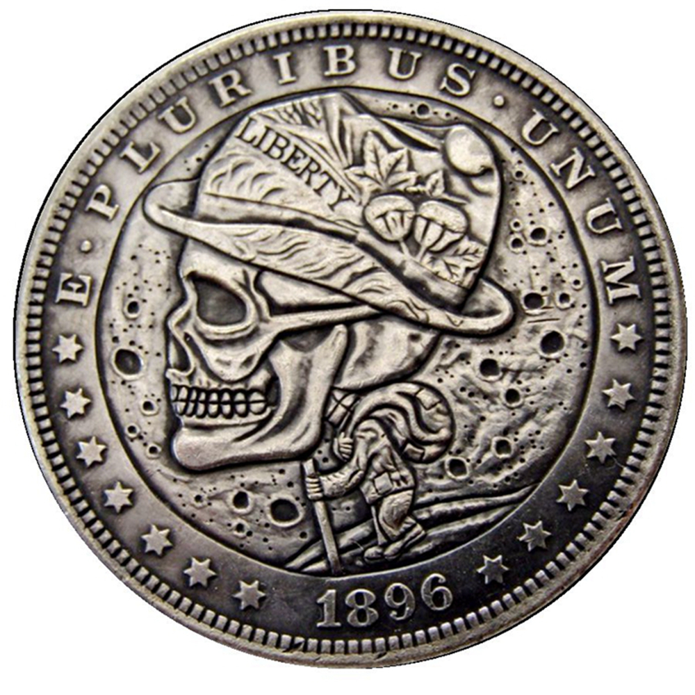 Hobo Coins USA Morgan Dollar 1896 Skull Zombie Skeleton Hand Carved Copy Coins Metal Crafts Special Gifts #0012
Hobo Coins USA Morgan Dollar 1896 Skull Zombie Skeleton Hand Carved Copy Coins Metal Crafts Special Gifts #0012