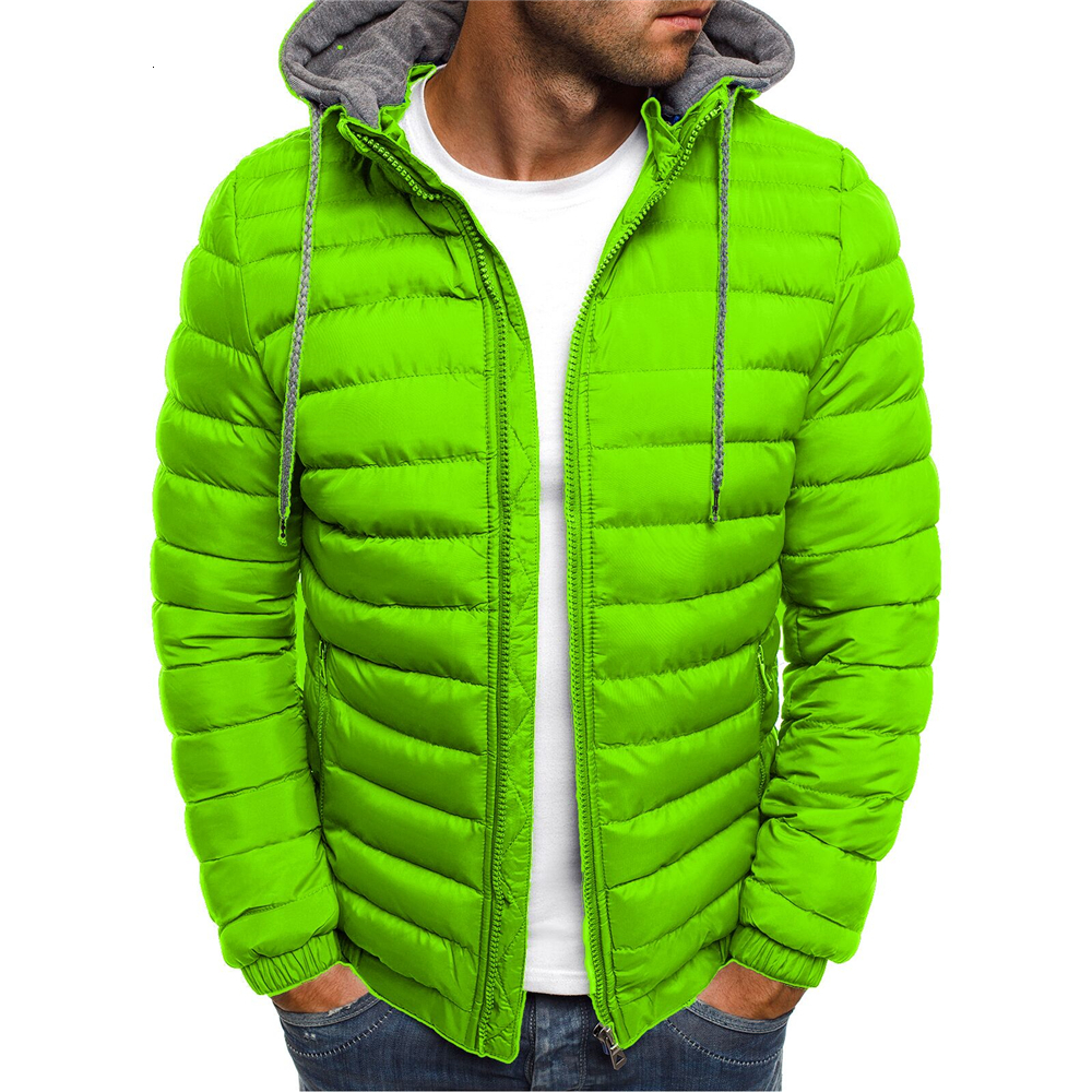 Men's Jackets Men Winter Warm Coat Casual Plain Hoodie Bubble Quilted Male Outdoor Zip Up Thick Puffer Jacket 230130