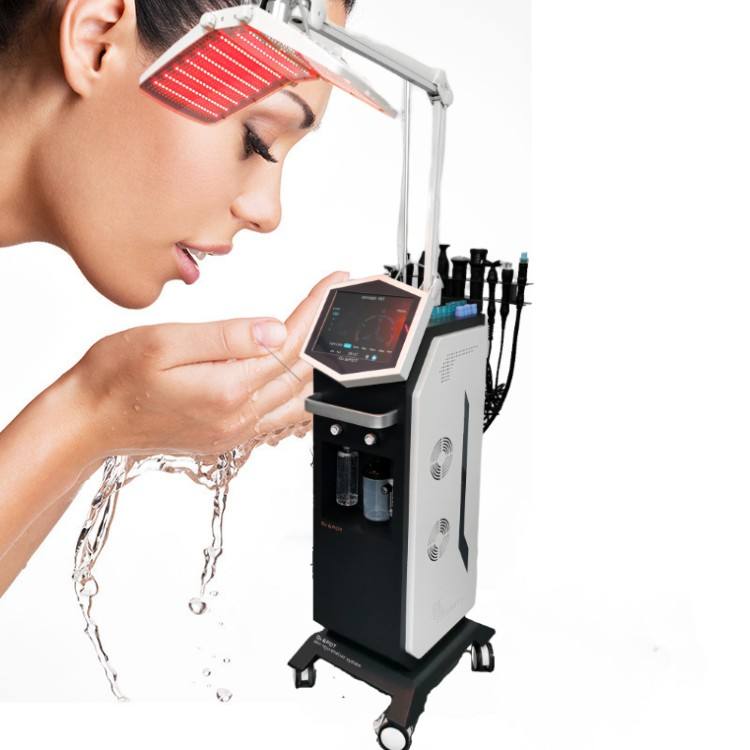 Multifunction 13 in 1 dermabrasion RF lifting PDT light therapy micro current oxygen jet peel facial microdermabrasion machine